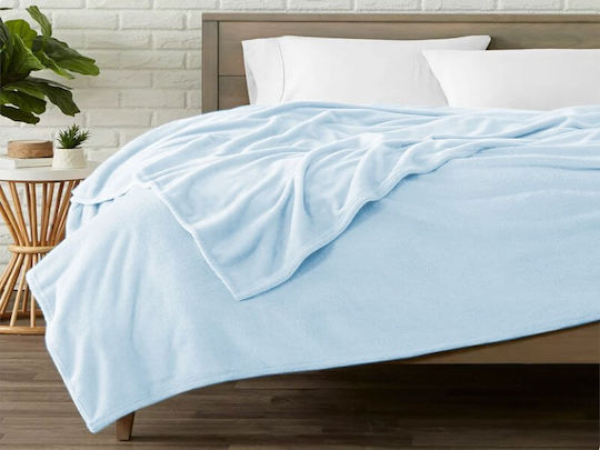 Fleece Decke Doppel 200x230cm Hellblau