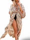 Chicret Damen Maxi Kimono Strand Beige