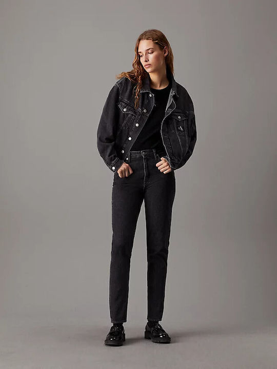 Calvin Klein Γυναικείο Jean Παντελόνι σε Mom Εφαρμογή Γκρι
