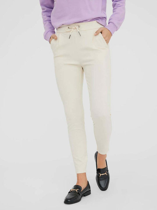 Vero Moda Women's Fabric Trousers Ecru