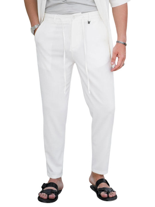 Vittorio Artist SANTO Men's Trousers in Loose Fit White