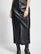 Calvin Klein Leather Maxi Skirt Black