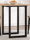 Square Table Dining Room from Solid Wood & Metal Coffee 70x70x75.5cm