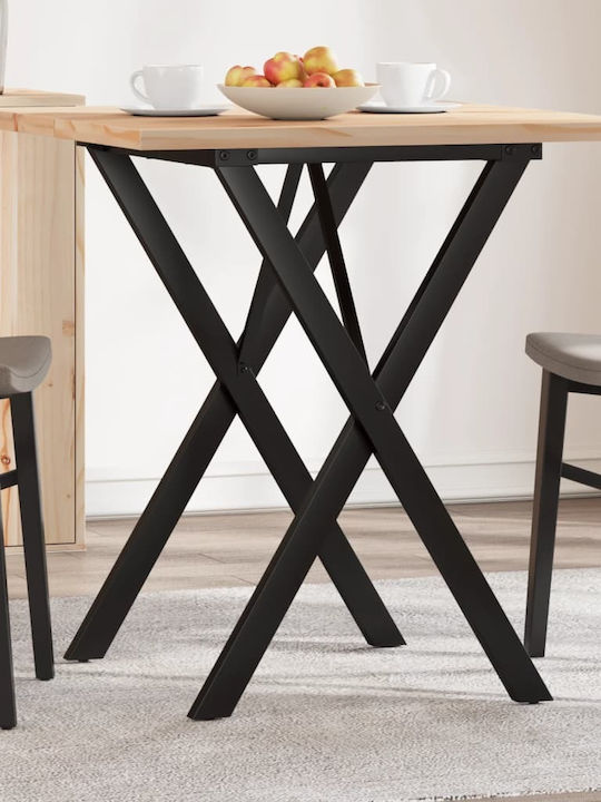 Square Table Dining Room from Solid Wood & Metal Coffee 70x70x75.5cm