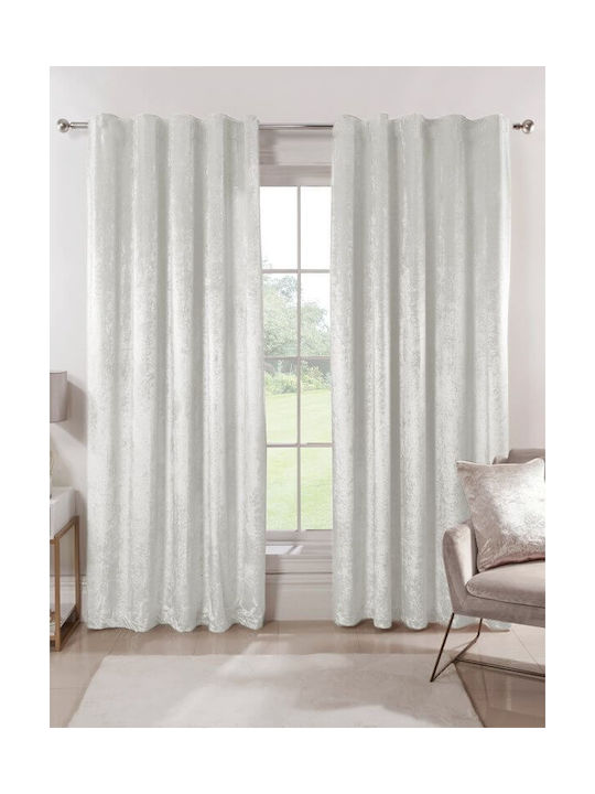 Κουρτίνα με Τρέσα Luxury Velour Γκρι 280x290εκ.