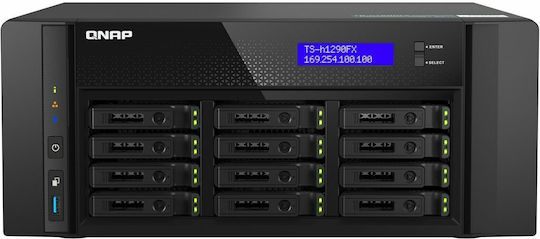 QNap NAS cu 12 sloturi pentru HDD/SSD și 2 porturi Ethernet (TS-h1290FX-7302P-128G)