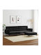 Living Room Furniture Set 2 seater & Stool Black
