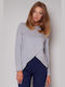 Figl Women's Blouse Cotton Long Sleeve Gray