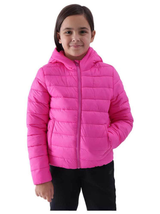 Kinder Steppjacke mit Kapuze Rosa