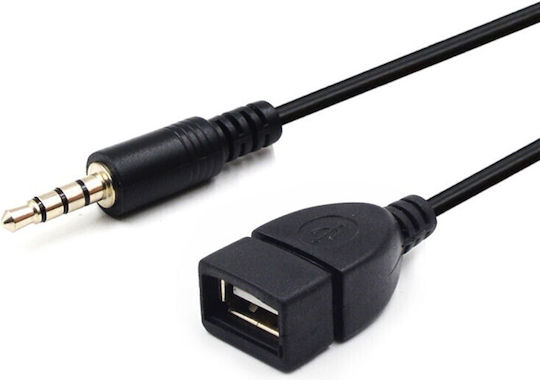 USB 2.0 Cable USB-A female - 3.5mm male Μαύρο 1m 12745