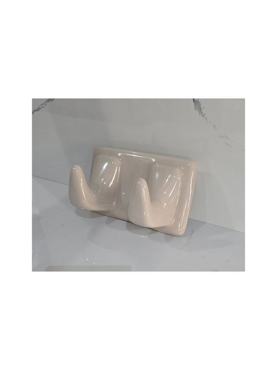 Vitruvit Double Wall-Mounted Bathroom Hook ​16x9.5cm Bez