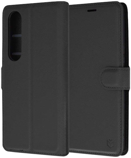 Techsuit Brieftasche Leder Schwarz (Xperia 1 VI - Xperia 1 VI)