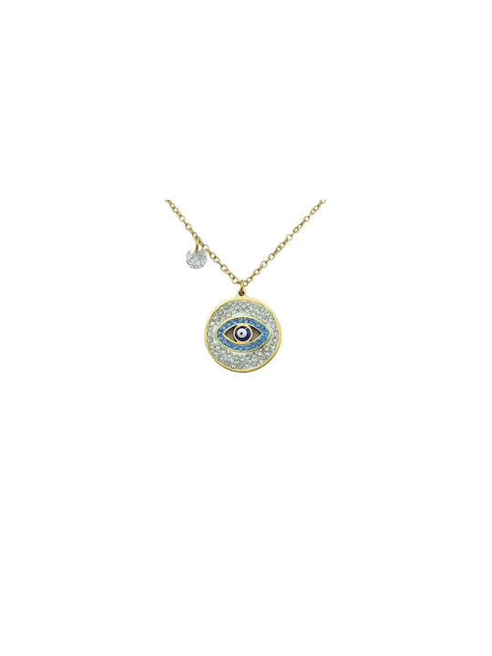 Necklace Eye from Gold Plated Steel