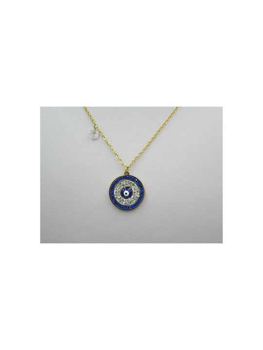 Necklace Eye from Gold Plated Steel