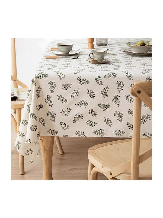 To megalo pazari Tablecloth Linen with Embroidery Linen 140x180cm