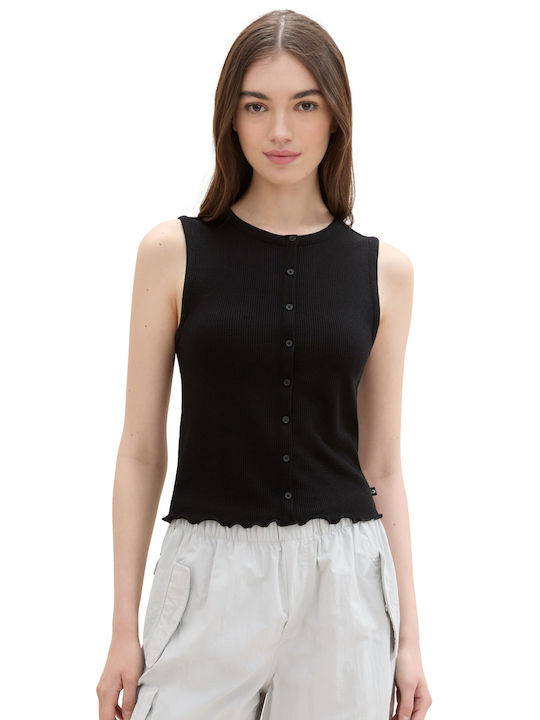 Tom Tailor Women's Blouse with Buttons Deep Black