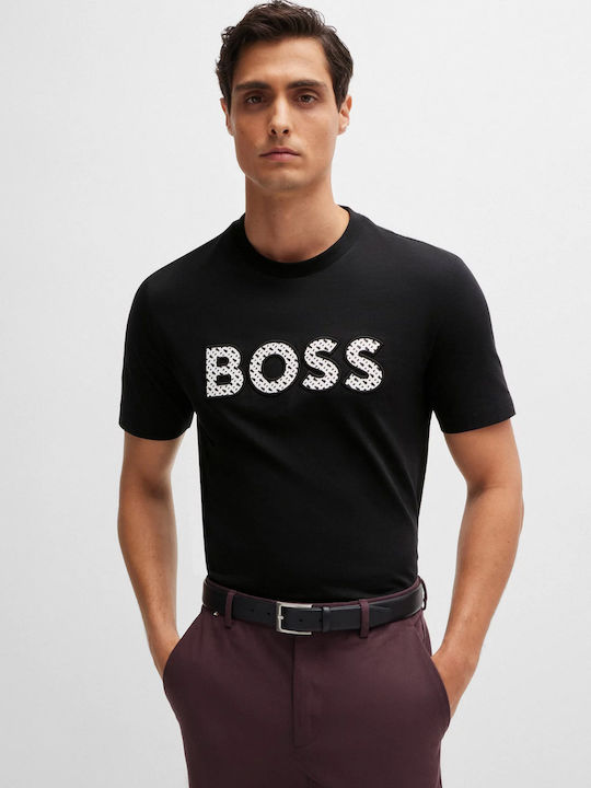 Hugo Boss T-shirt Bărbătesc cu Mânecă Scurtă Negru