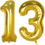 Balloon Huge 100cm,Gold- Number 13 -,sent deflated 2 sq.m.h. gold