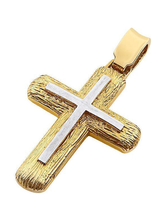 14K Gold männliches Kreuz, T00419