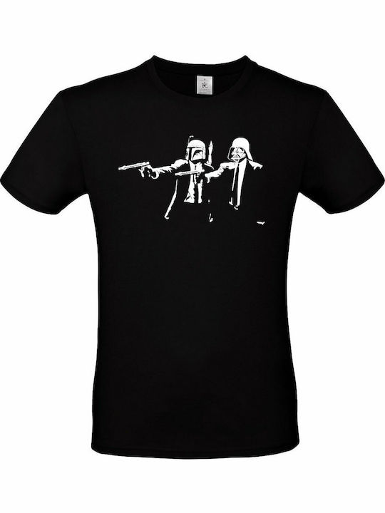 SCHWARZES T-SHIRT UNISEX B&C - STAR WARS - PULP FICTION