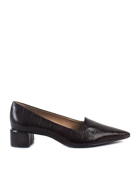 Γυναικεία Δερμάτινα Loafers STEPHANIE 3-785-20817-26 CROC CAFE ΚΑΦΕ