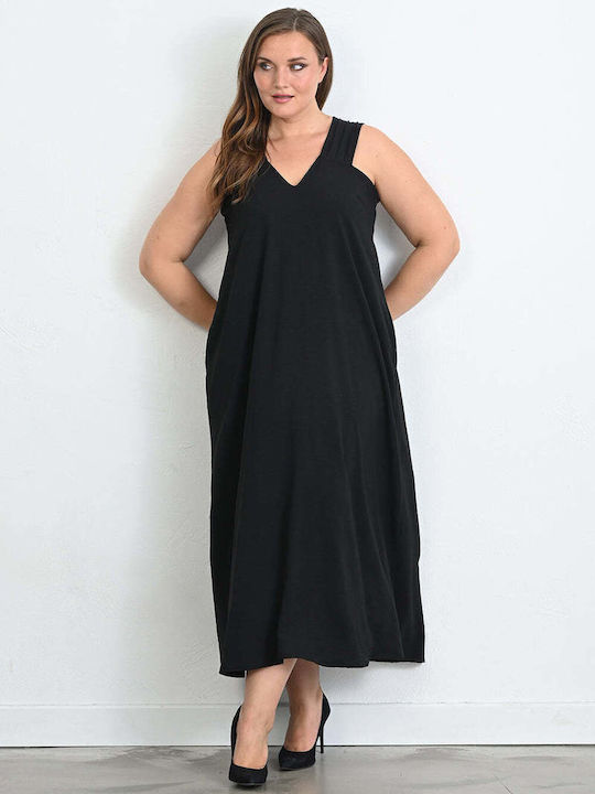 Bubble Chic Sommer Kleid Schwarz