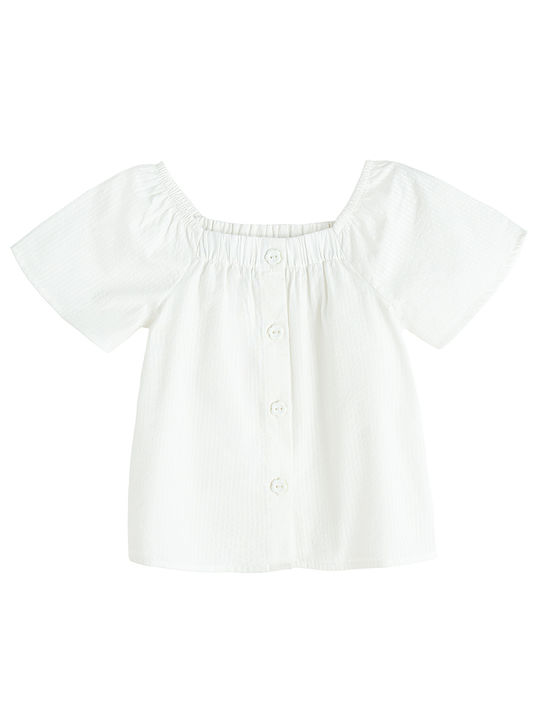 Cool Club Kids' Blouse Short Sleeve White