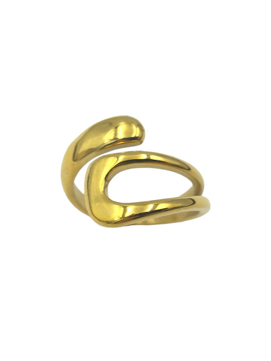 Steel Ring Design Gold 1pc