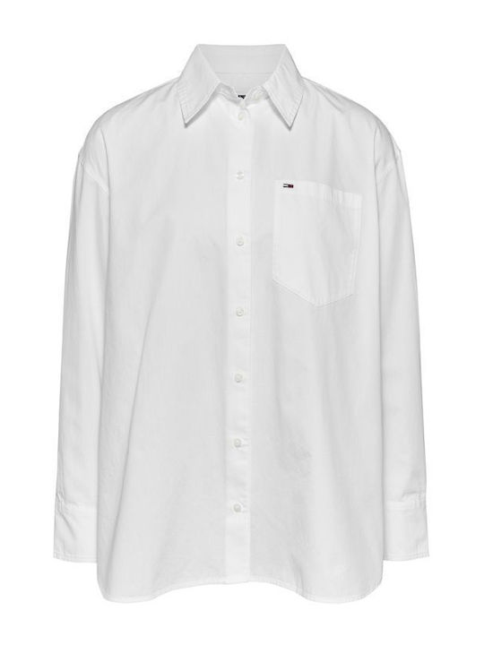 Tommy Hilfiger Women's Denim Long Sleeve Shirt White
