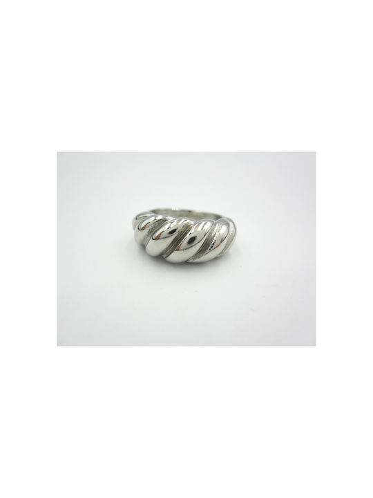 Stahl Silber Verdrehter Ring