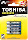Toshiba Alkaline Batteries AAA 1.5V 4pcs