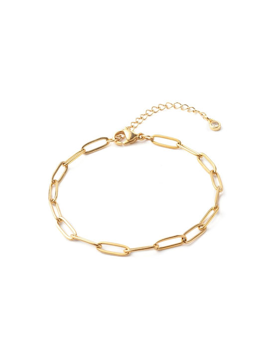 Steel Chain Bracelet Gold 19cm 1pc