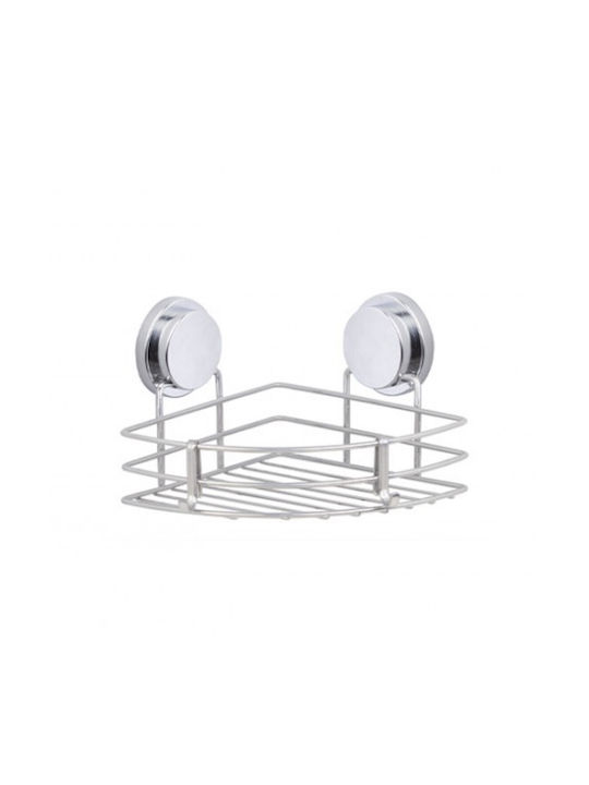 Metalife Ecke An der Wand montiert Badezimmerregal Metallisch Silber