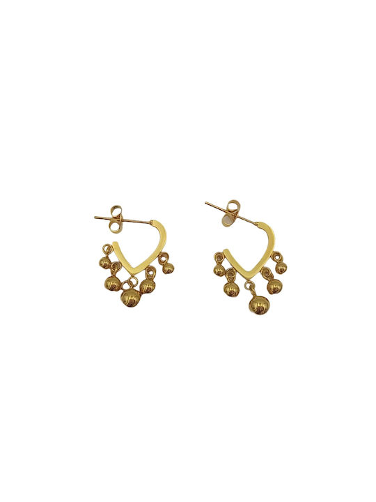 Stainless Steel Earrings Gold 20mm 1 Pair