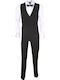 Men's Suit with Vest Regular Fit Black