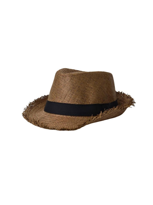 Black Hat with Brown Ribbon 24743