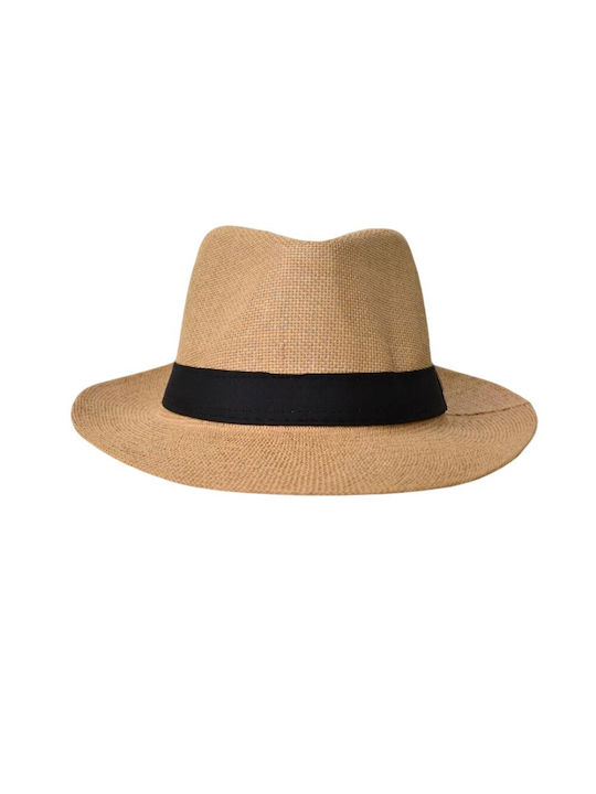 Black Hat with Beige Ribbon 24747