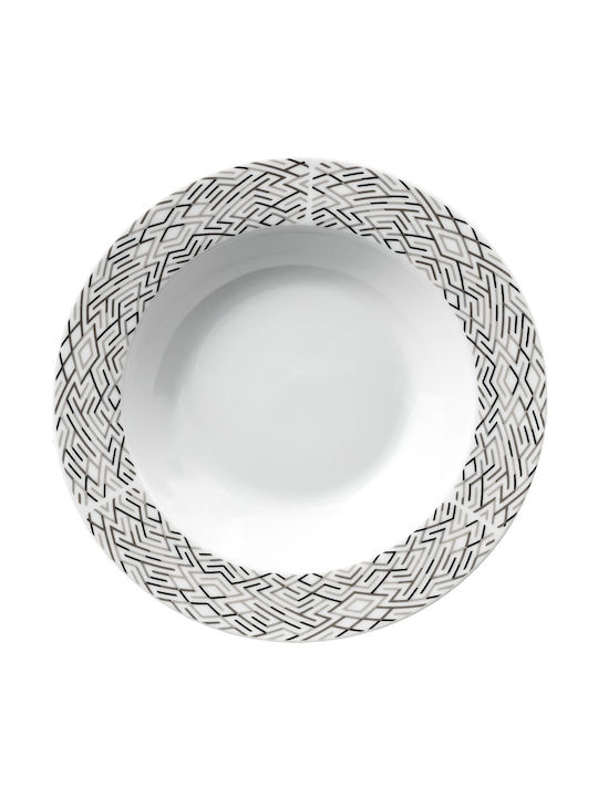 Ankor Teller Suppe aus Porzellan Gray mit Durchmesser 22cm