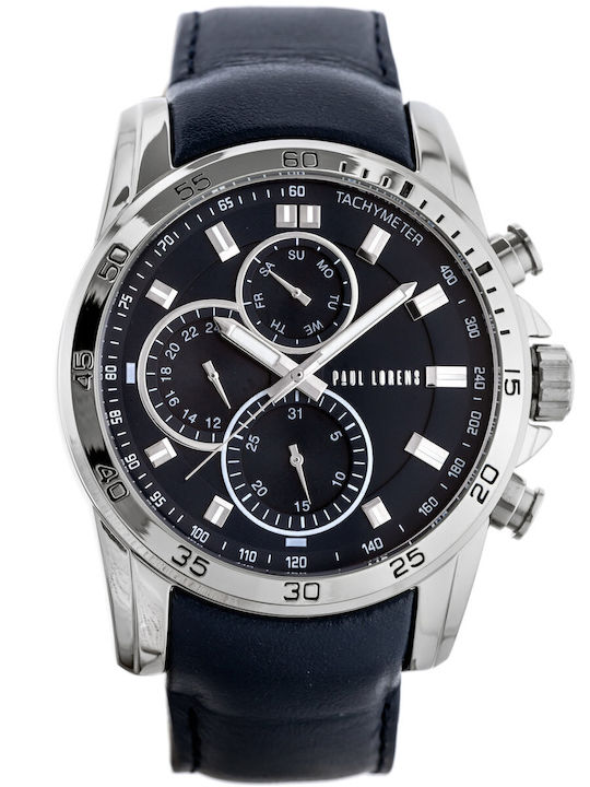 Paul Lorens Herrenuhr 47mm Batterie mit Schwarz...