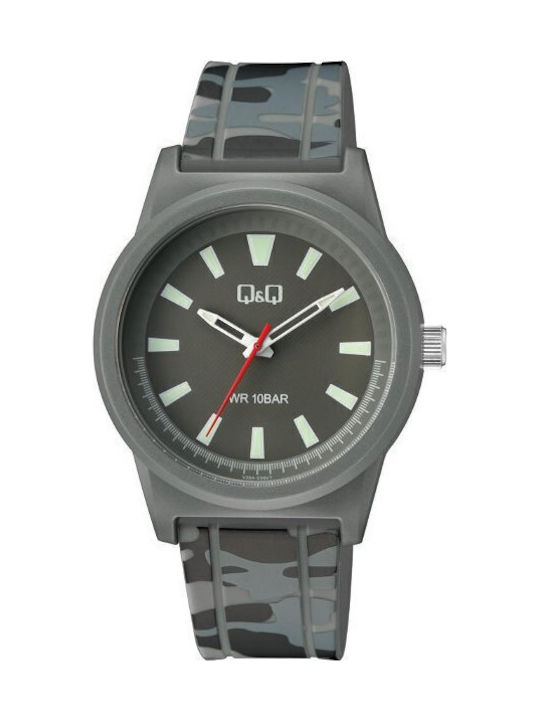 Q&Q Men's Watch 40mm Battery with Green Rubber Strap
