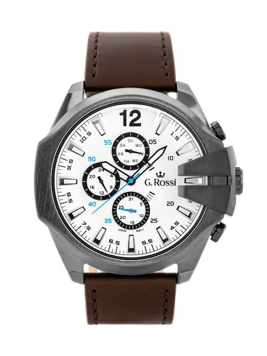 G.Rossi Men's Watch 14mm Battery with White Leather Strap