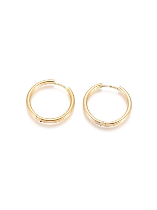 Steel Earrings Gold 25mm 1 Pair