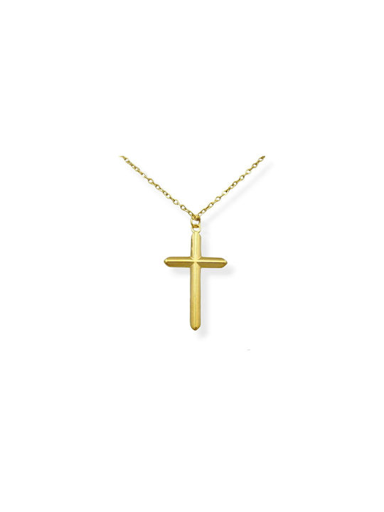 Cross from Gold Plated Steel with Chain