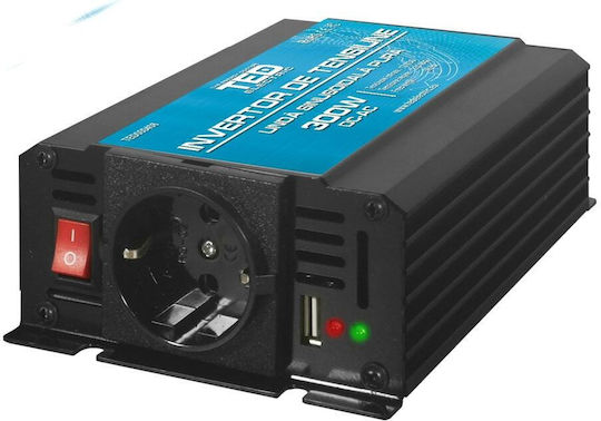 TED Electric Инвертор за кола Чиста синусоидална вълна 300W за преобразуване на 12V DC в 230V AC