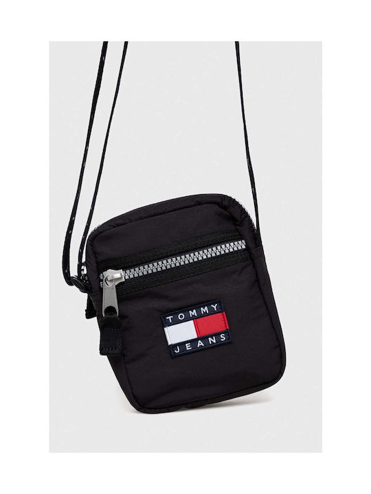 Tommy Hilfiger Fabric Shoulder / Crossbody Bag Color with Zipper Black