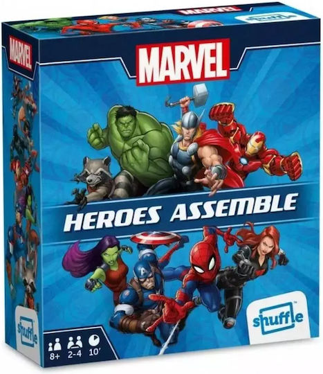 Board Game Shuffle Fun - Marvel Heroes Assemble for 2-4 Players 8+ Years Old (EN) Cartamundi