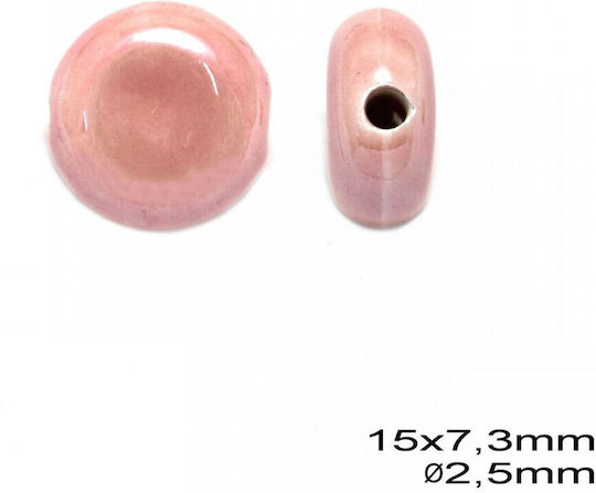 Keramik Perlen & Pailletten Rosa 10Stück