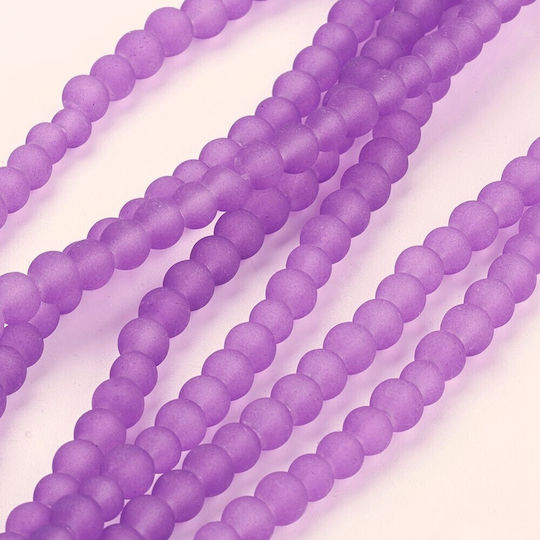 Glass Craft Beads Purple 200pcs 4mm