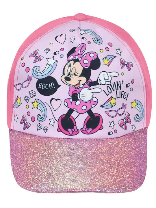 Stamion Παιδικό Καπέλο Jockey Υφασμάτινο Minnie Ροζ