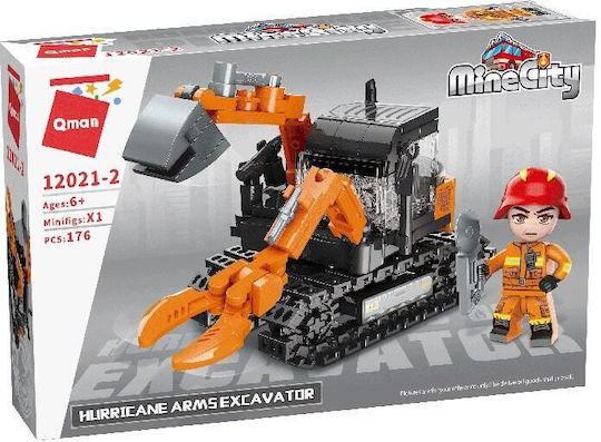 Qman Τουβλάκια Rescue Excavator για 6+ Ετών 176τμχ